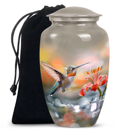 Humming Bird Large Human Ashes Urn - Floral Adult Urns For Women