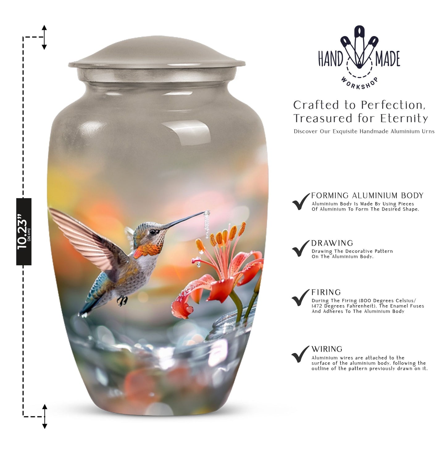 humming bird urn for adult female cremation ashes