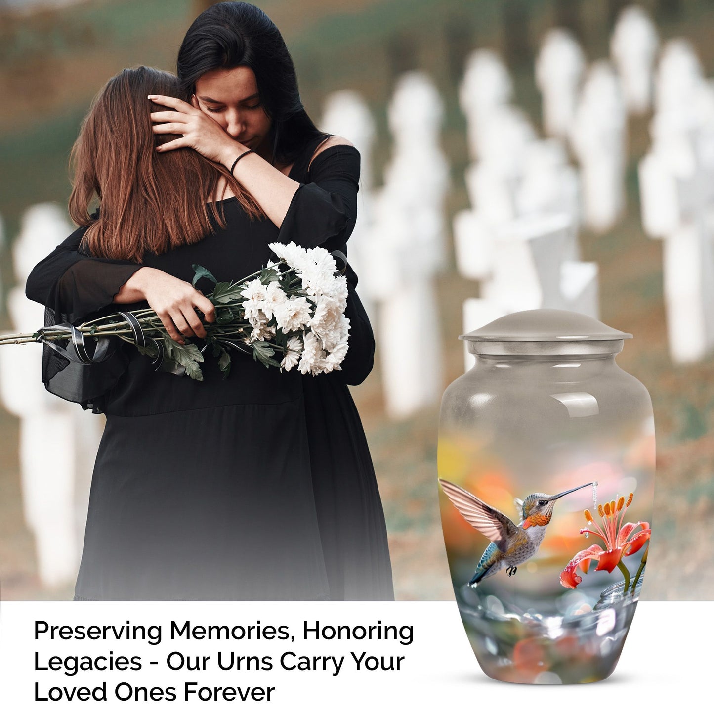 humming bird urn for adult female cremation ashes