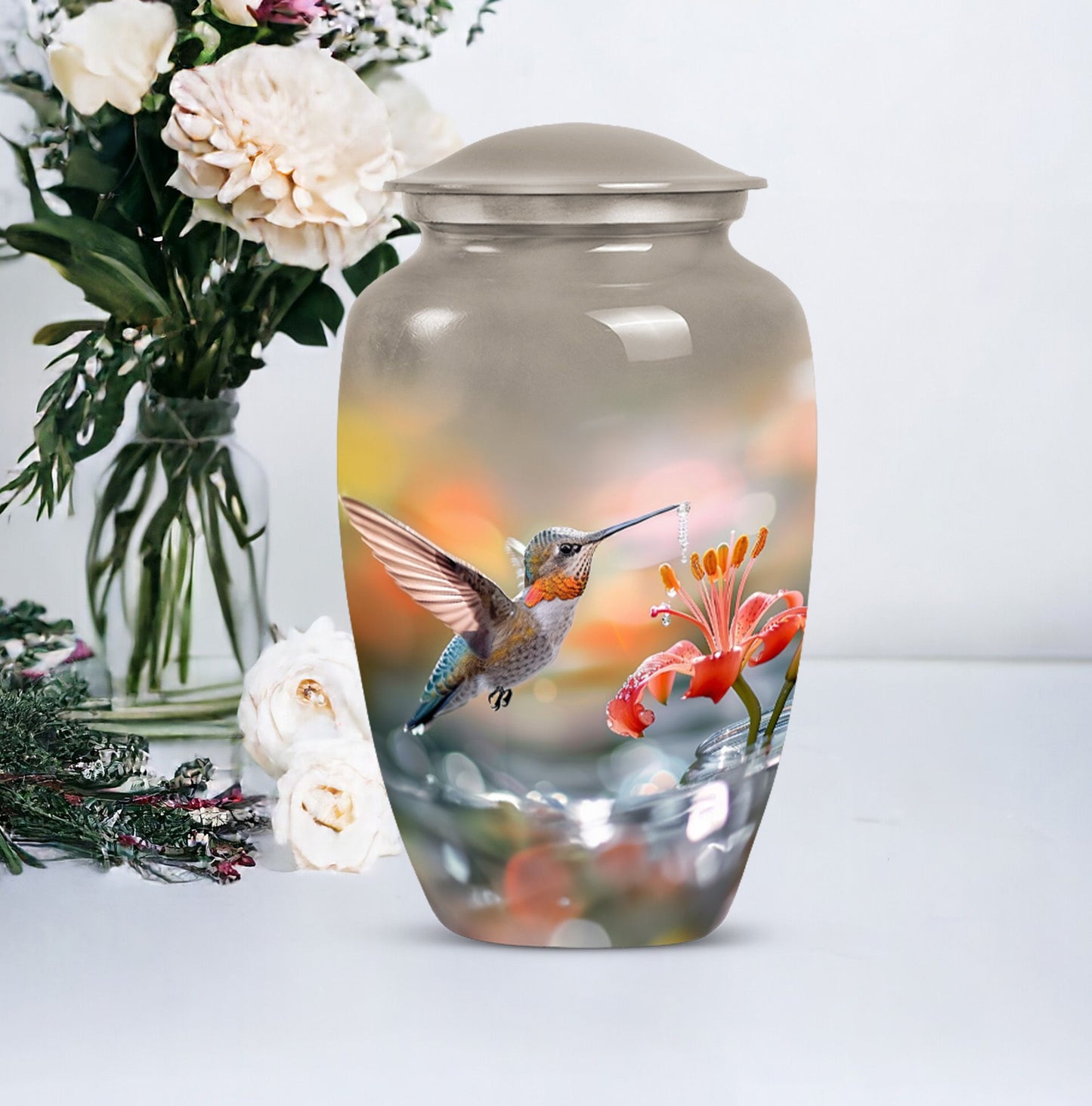 humming bird urn for adult female cremation ashes