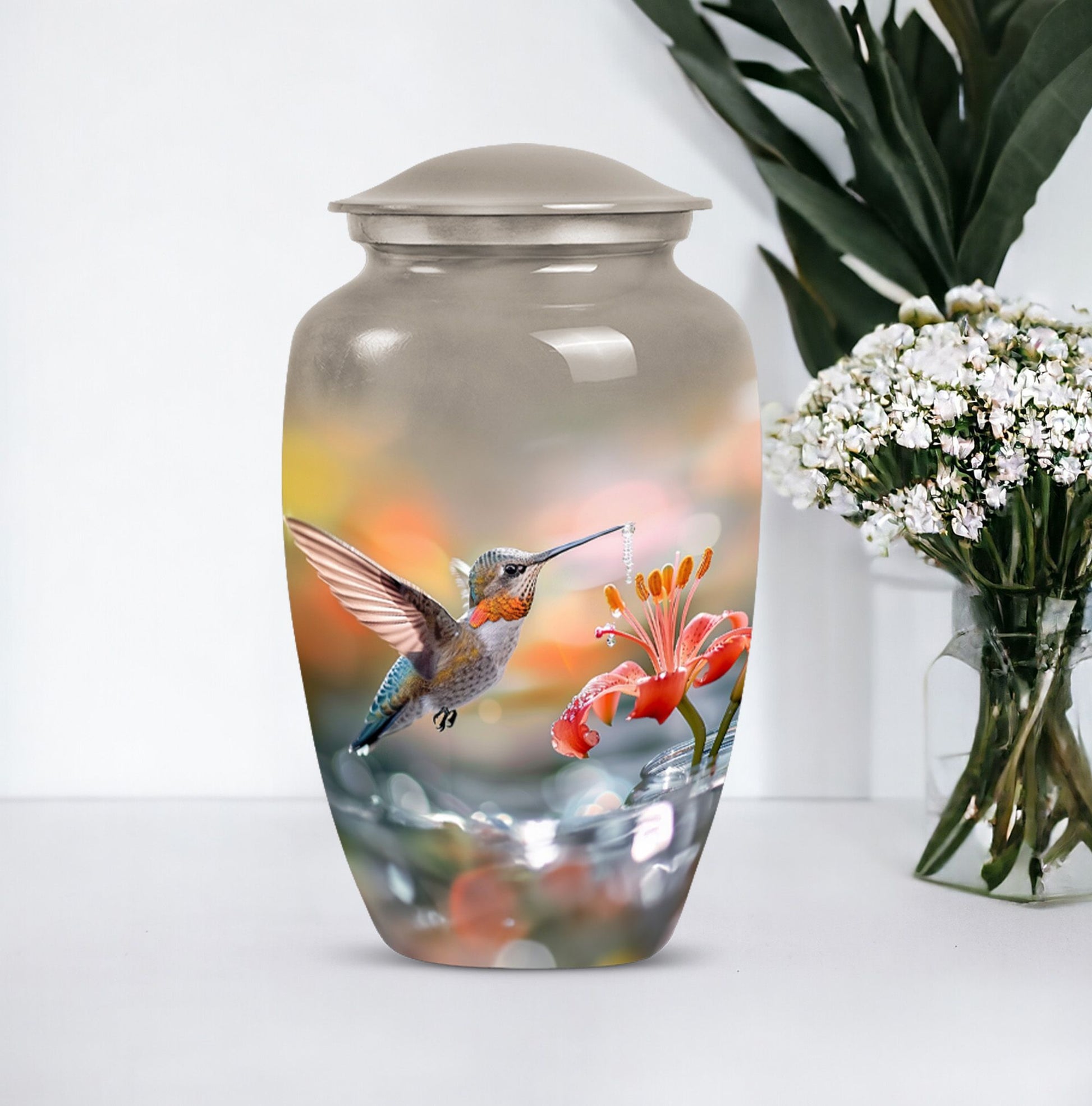 humming bird urn for adult female cremation ashes