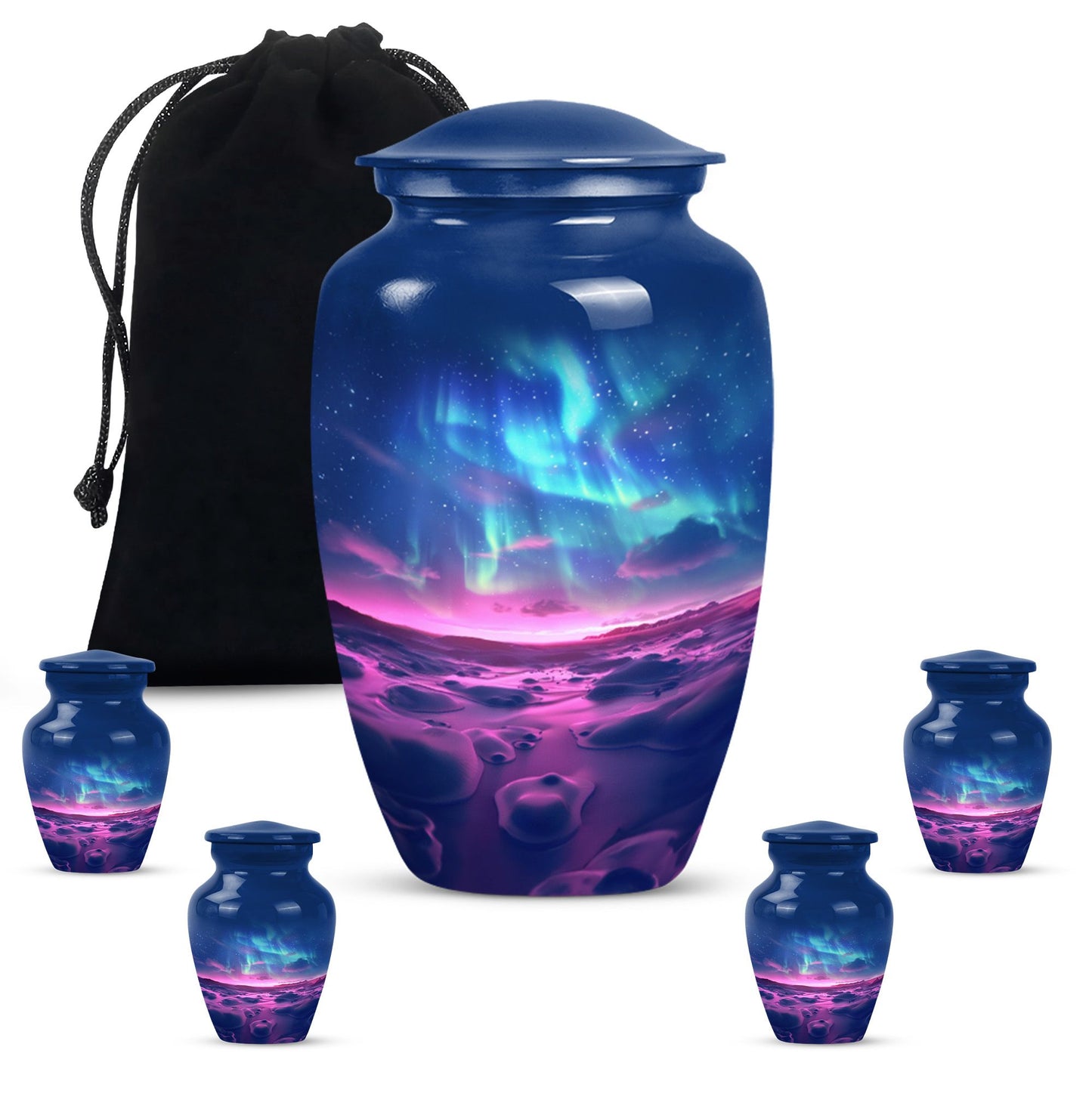AURORA 10-inch classic urn in aluminium for human ashes.