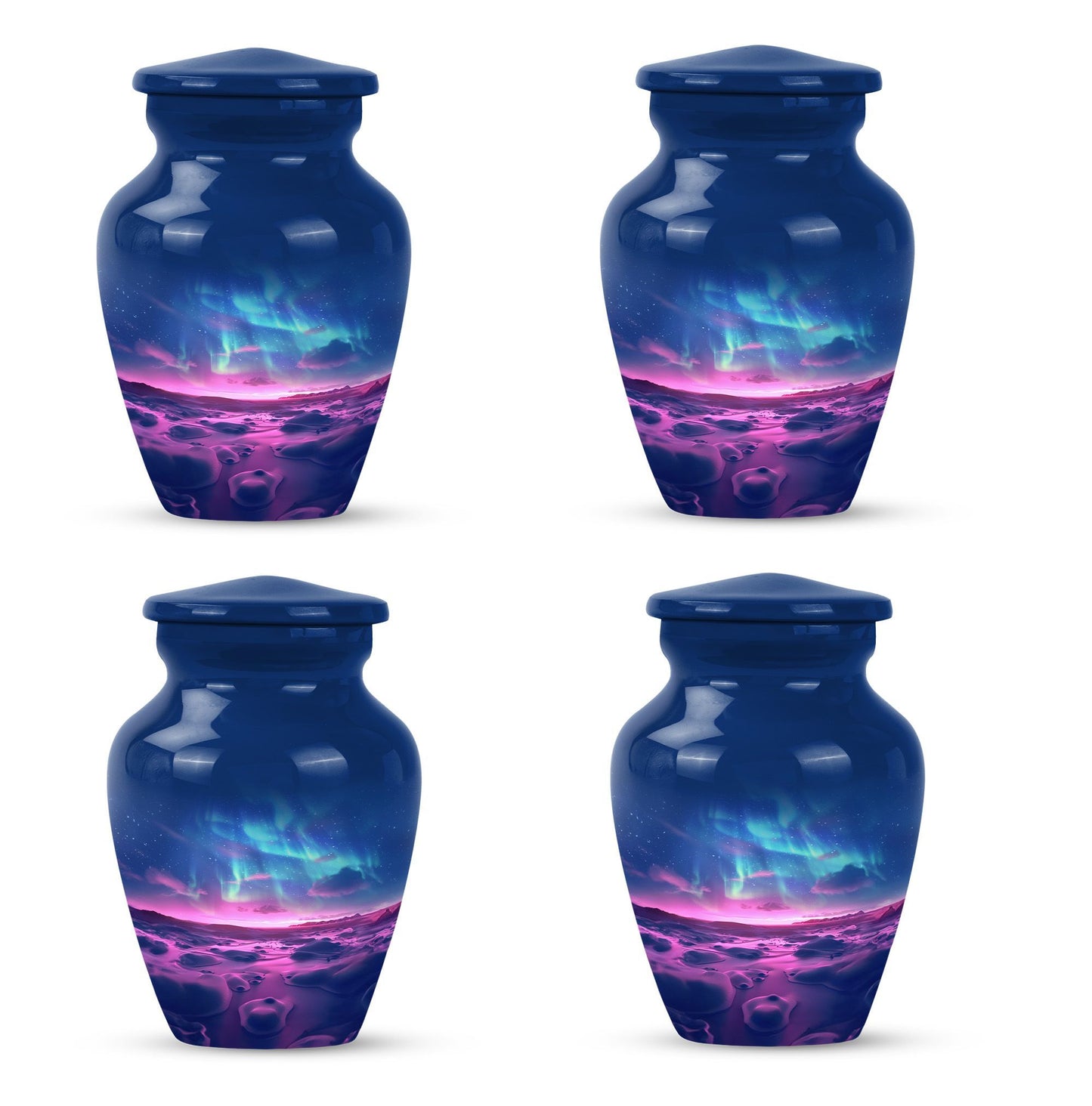 AURORA 10-inch classic urn in aluminium for human ashes.