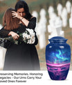 AURORA 10-inch classic urn in aluminium for human ashes.