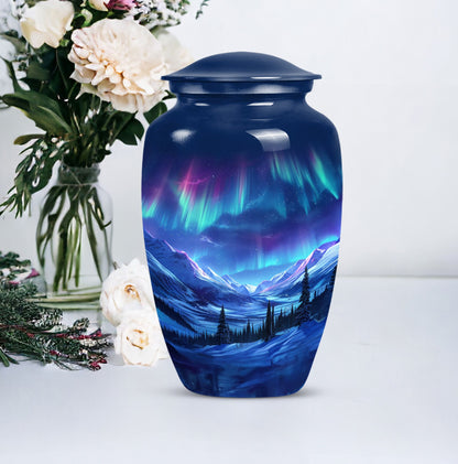 AURORA Urn 10-inch classic aluminium urn for human ashes