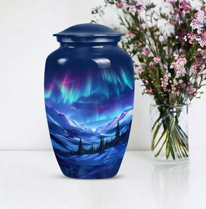 AURORA Urn 10-inch classic aluminium urn for human ashes