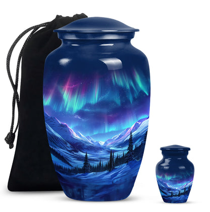 AURORA Urn 10-inch classic aluminium urn for human ashes