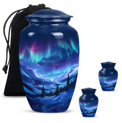 AURORA Urn 10-inch classic aluminium urn for human ashes