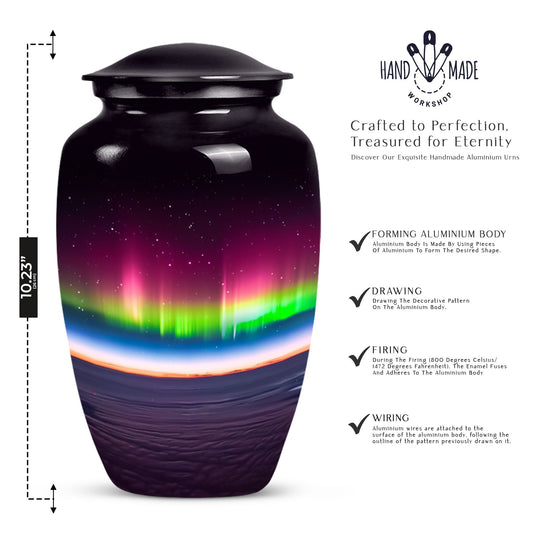 Abstract AURORA Urn, 10-inch classic large urn for adults