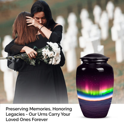 Abstract AURORA Urn, 10-inch classic large urn for adults