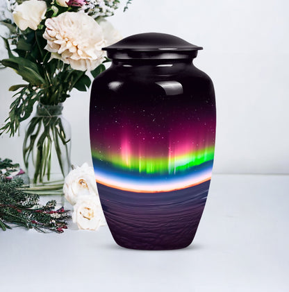 Abstract AURORA Urn, 10-inch classic large urn for adults