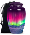 Aurora Borealis Cremation Urn For Ashes - Red Funeral Keepsake Urns
