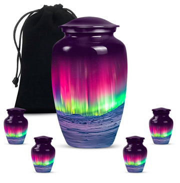 10 inch large Urn with 4 Keepsake 3 Inch Urns