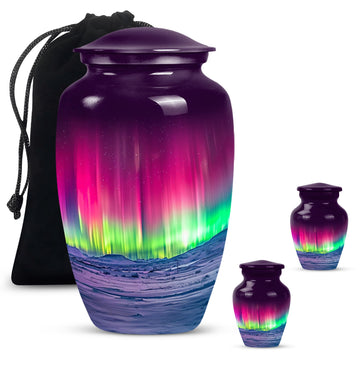 10 inch large Urn with 2 Keepsake 3 Inch Urns