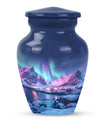 Aurora Borealis Urn, classic aluminium design.