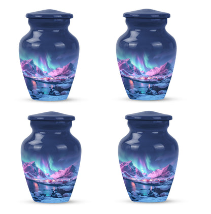 Aurora Borealis Urn, classic aluminium design.