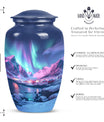 Aurora Borealis Urn, classic aluminium design.