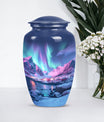 Aurora Borealis Urn, classic aluminium design.