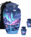 Aurora Borealis Urn, classic aluminium design.