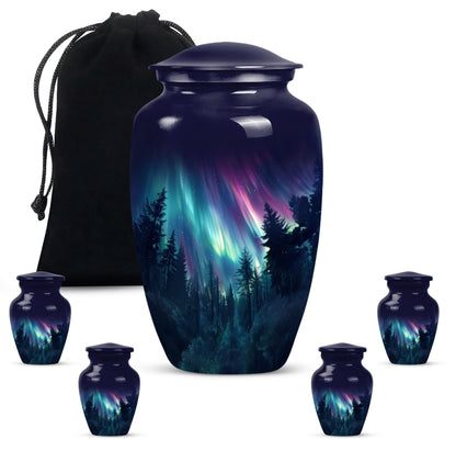 AURORA Urn, classic aluminium burial urn for human ashes.