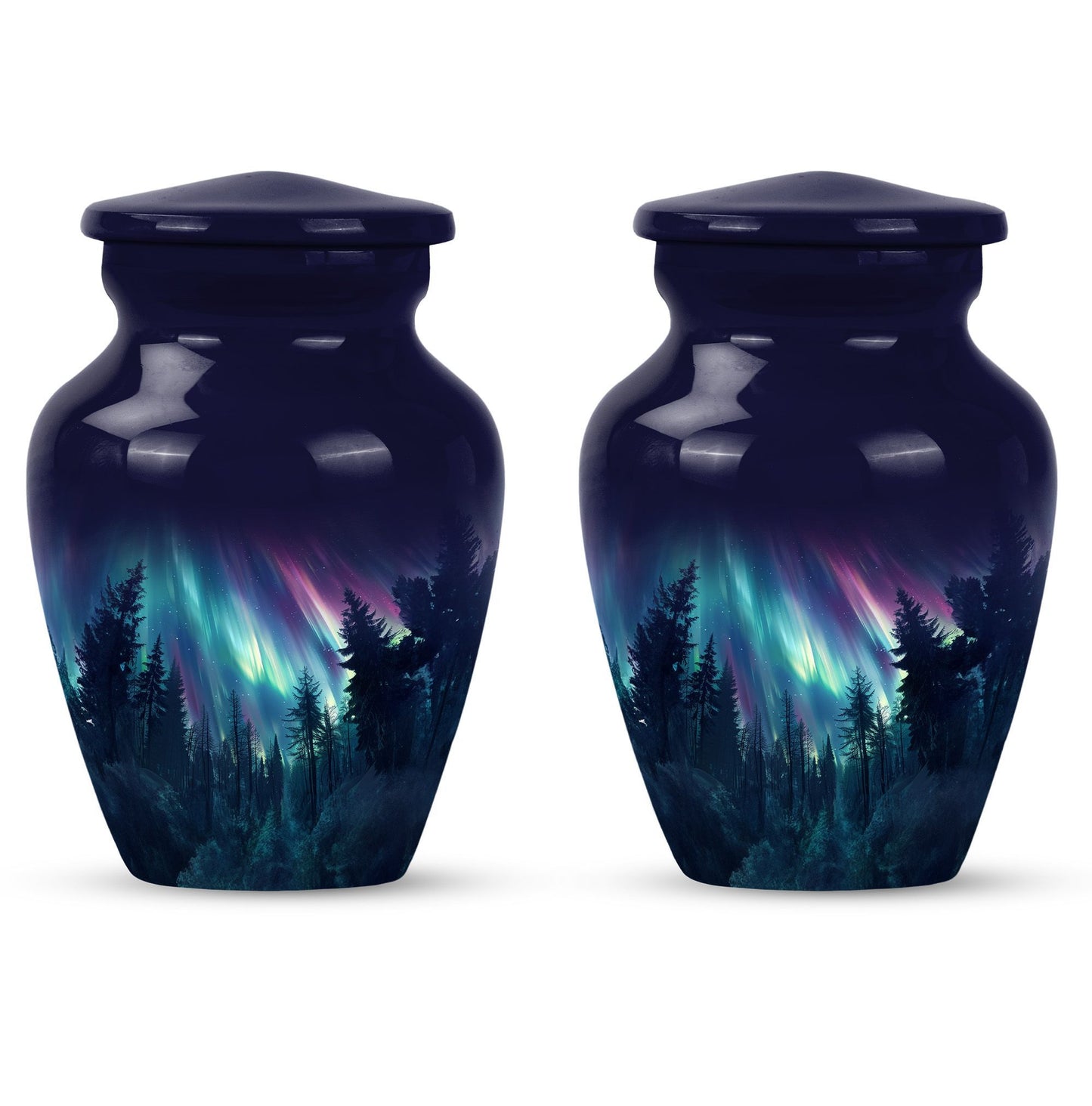 AURORA Urn, classic aluminium burial urn for human ashes.