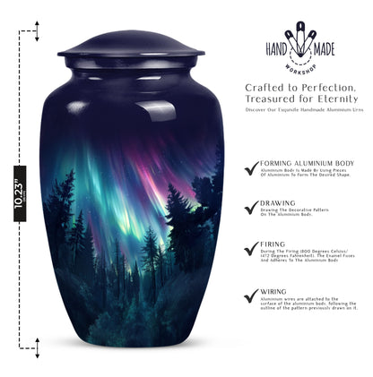 AURORA Urn, classic aluminium burial urn for human ashes.
