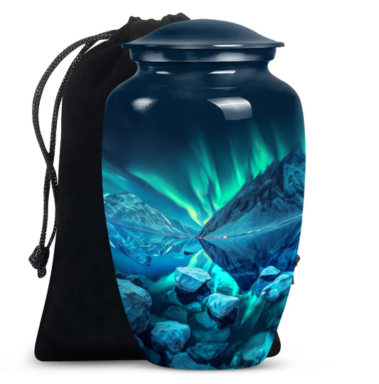 urn for ashes with velvet pouch