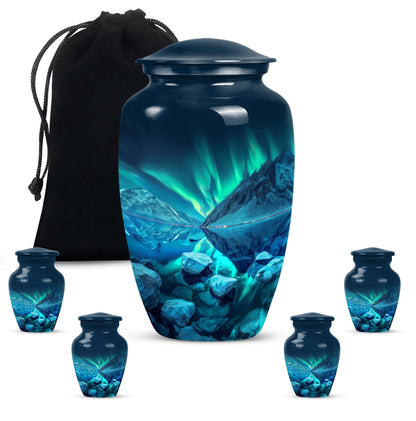 urn for ashes with velvet pouch