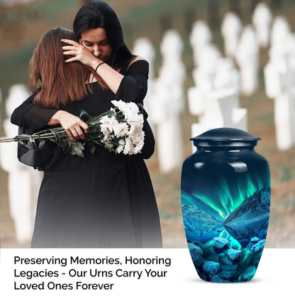 urn for ashes with velvet pouch