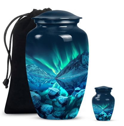urn for ashes with velvet pouch