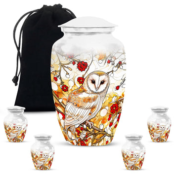 10 inch large Urn with 4 Keepsake 3 Inch Urns