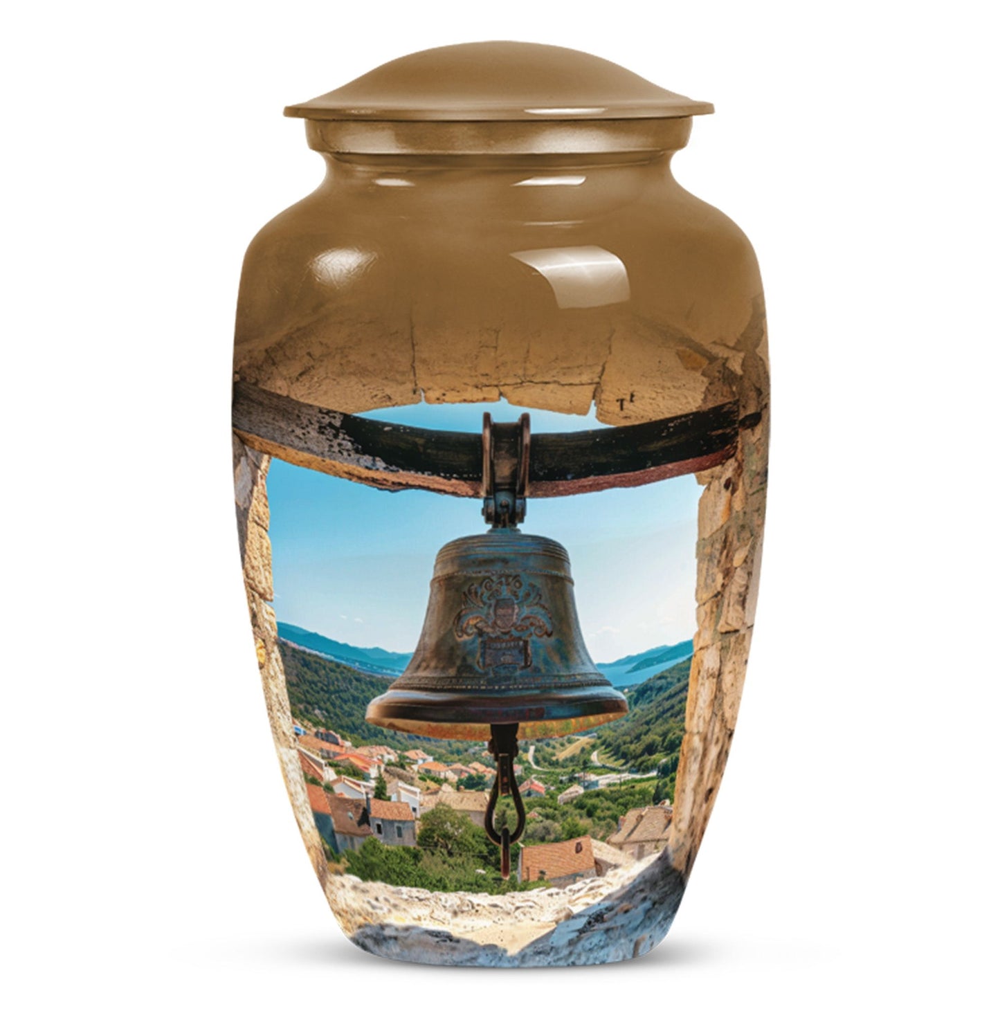 Classic Bell Urn made of Aluminium, large capacity for ashes