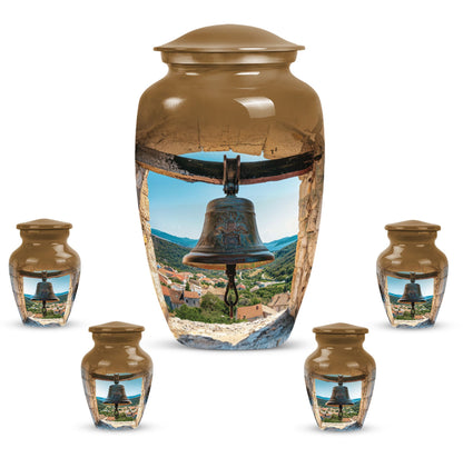 Classic Bell Urn made of Aluminium, large capacity for ashes