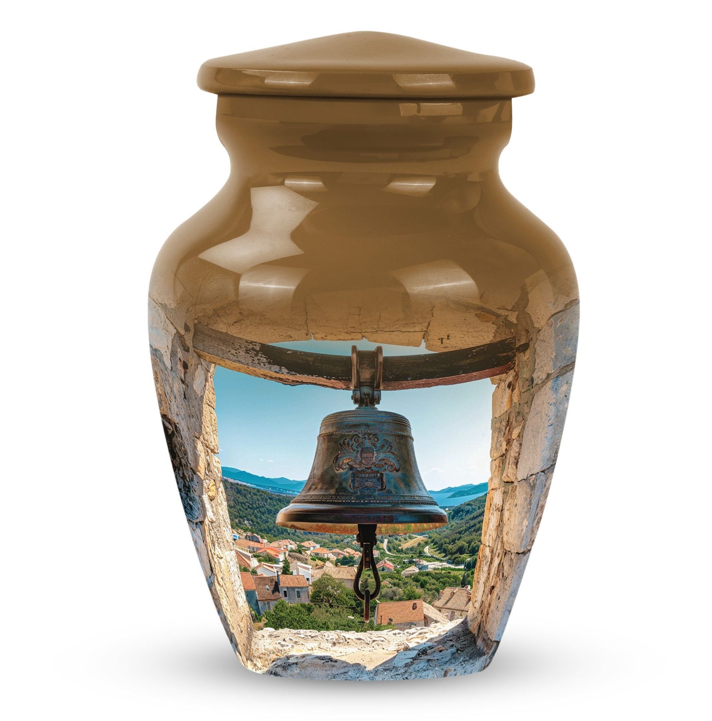 Classic Bell Urn made of Aluminium, large capacity for ashes