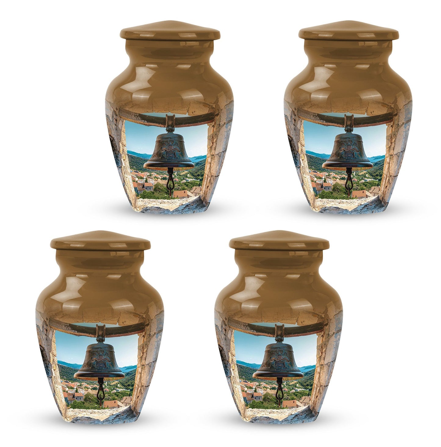 Classic Bell Urn made of Aluminium, large capacity for ashes