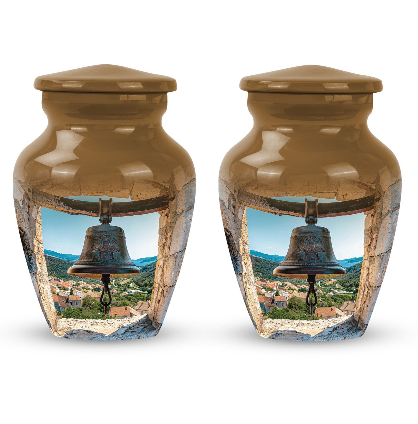 Classic Bell Urn made of Aluminium, large capacity for ashes