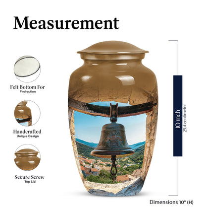 Classic Bell Urn made of Aluminium, large capacity for ashes