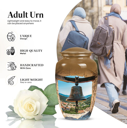 Classic Bell Urn made of Aluminium, large capacity for ashes