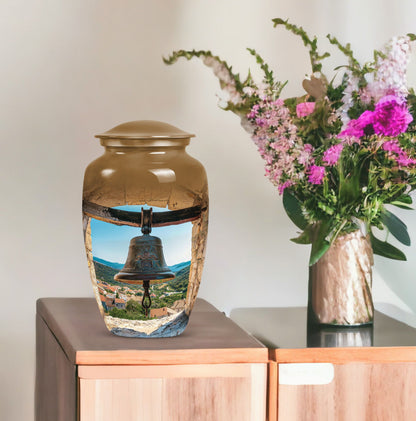 Classic Bell Urn made of Aluminium, large capacity for ashes