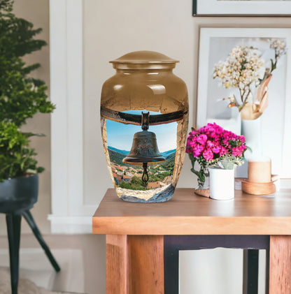 Classic Bell Urn made of Aluminium, large capacity for ashes