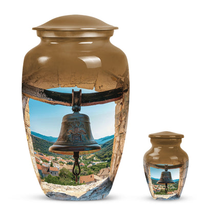 Classic Bell Urn made of Aluminium, large capacity for ashes