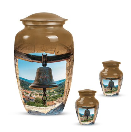Classic Bell Urn made of Aluminium, large capacity for ashes