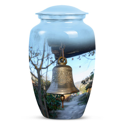 10-inch classic bell urn for adult ashes with engraved names