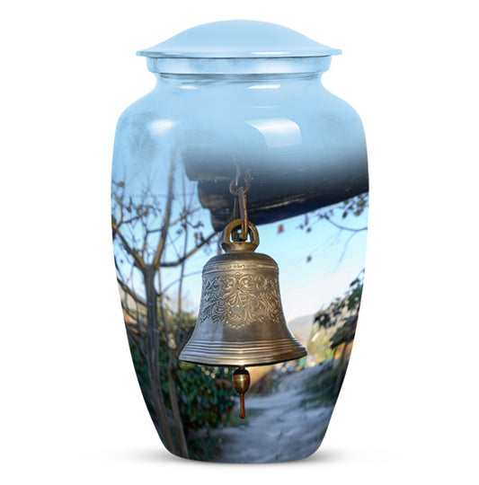 10-inch classic bell urn for adult ashes with engraved names