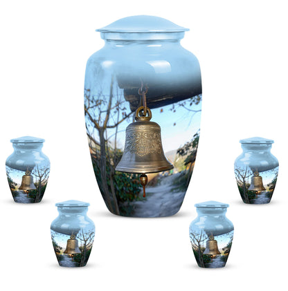 10-inch classic bell urn for adult ashes with engraved names
