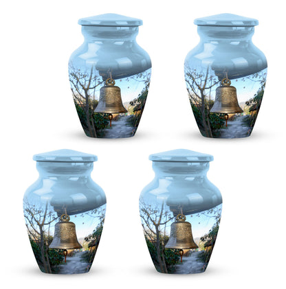 10-inch classic bell urn for adult ashes with engraved names