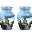 10-inch classic bell urn for adult ashes with engraved names