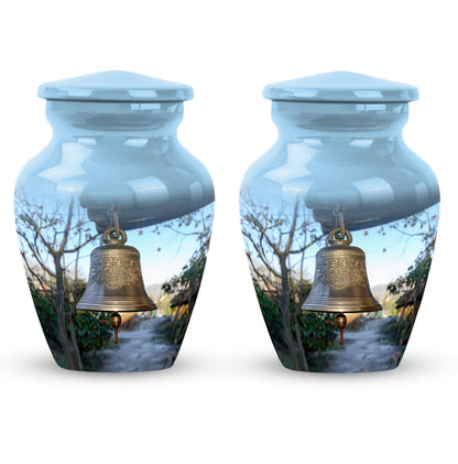 10-inch classic bell urn for adult ashes with engraved names