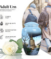 10-inch classic bell urn for adult ashes with engraved names