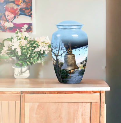 10-inch classic bell urn for adult ashes with engraved names